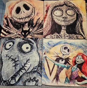 4 PK Jack Sally Nightmare Christmas Pillow Case Throw Sofa Cushion Cover 18"x18" - Picture 1 of 1