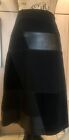 Piazza Sempione Wool, Leather & Cotton Skirt Size It 44 Uk 12