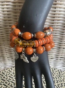 Armband Set 3 tlg Perlen Boho Ibiza Style Modeschmuck Glasperlen Stretcharmband - Bild 1 von 8