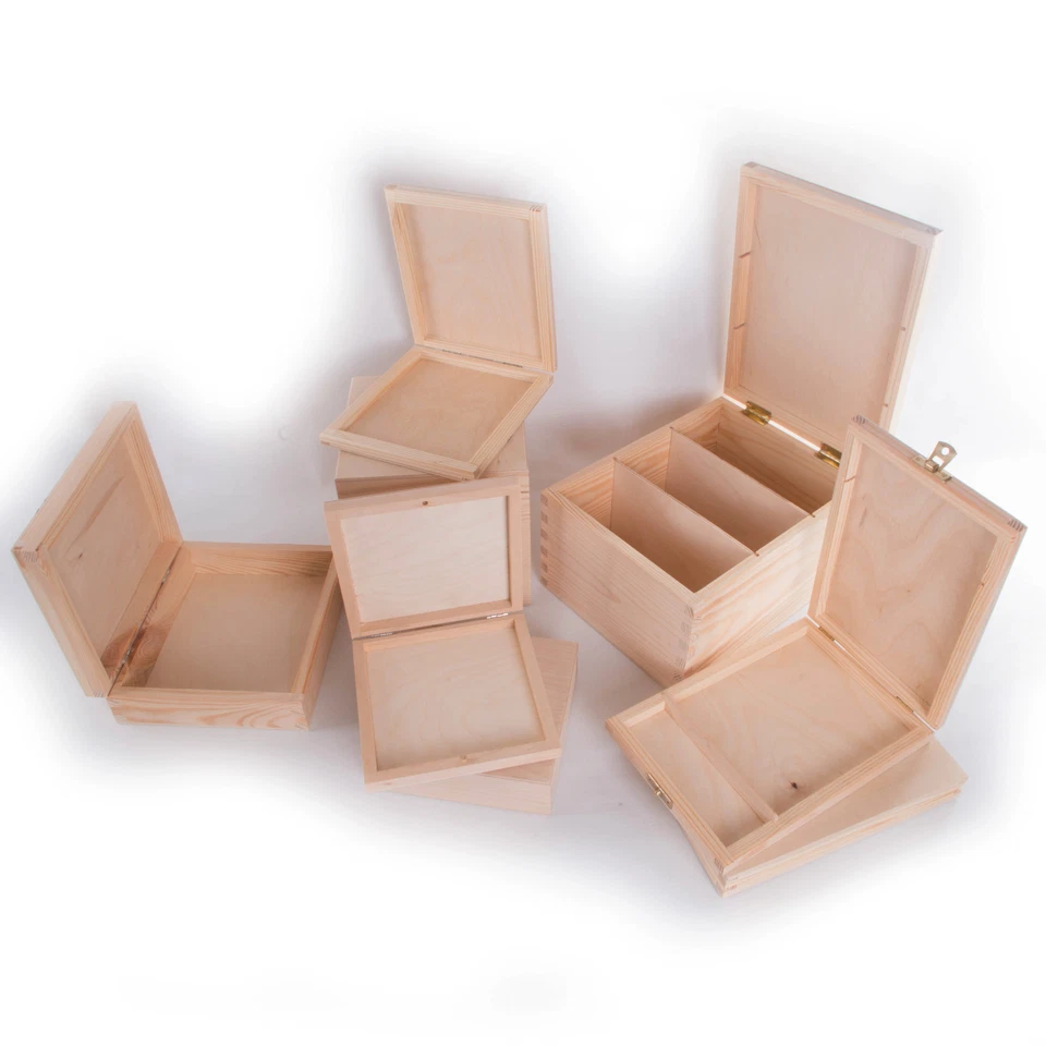 Selection of Wooden CD Storage Boxes / Plain Pinewood / Box with Lid / Decoupage - Image 1 of 1