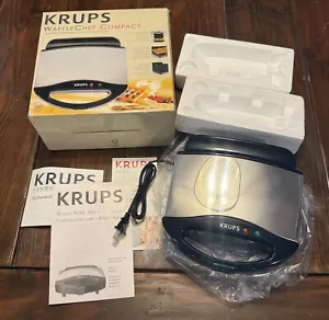 Krups WaffleChef 653 Compact 2 Fette Macchina per Cialde Belga Nuova in scatola aperta - Foto 1 di 6