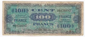 France, 100 Francs, 1944, Military Issue, "Holy Number 786 From Reverse", VF - Picture 1 of 2