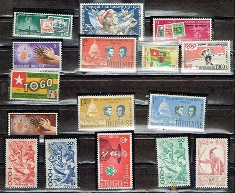 16 Assorted  Mint Postage sTamps from Togo (12-532) Cover