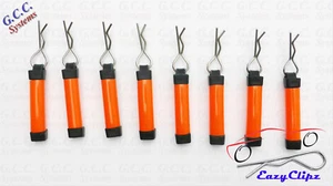 EazyClipz - NEON Orange - Silver Small Clips - Easy To Pull RC Model Clipz - Picture 1 of 1