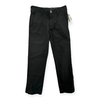 Nuevo con etiquetas Pantalones Billabong Mujer 25 Pierna Recta Negro Chino Bordado Logo Tobillo Foto 1 de 4