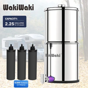 Countertop Gravity Water Filtration System 3Filters Home,Survival Drinking,2.25G - Picture 1 of 12