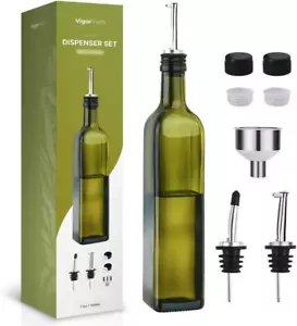 Glass Oil Dispenser - 17 Oz/500Ml Capacity - Oil and Vinegar Cruet Bottle with P - Picture 1 of 7