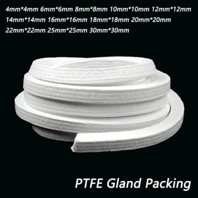 Pure PTFE Gland Packing 4mm-30mm Gland Valve Pump Packing Rope Seal Various Size - Image 1 of 4