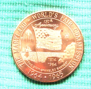 Medaille - The Maryland World's Fair Commission 1964 - 1965 - 150th Anniv. #S976 - Bild 1 von 2