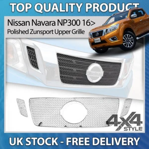 FITS NISSAN NAVARA NP300 16> ZUNSPORT POLISHED STAINLESS STEEL UPPER MESH GRILLE - Picture 1 of 7