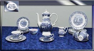 Kaffeeservice Country Life" von Myott England blau kanne teller tasse - Bild 1 von 11