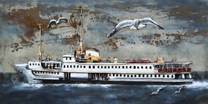 Titanic Ship Boat Cruise Ocean liner Metal 3D Wall Art Mixed Media Painting NR - Picture 1 of 5