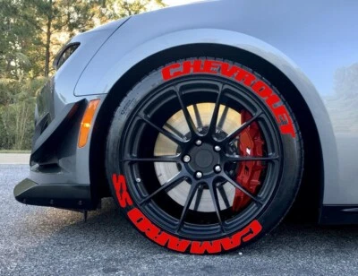 1.00" Tire Lettering Fit CHEVROLET CAMARO SS Stickers 16"-22" 4 X Tires RED M Foto 1 de 3