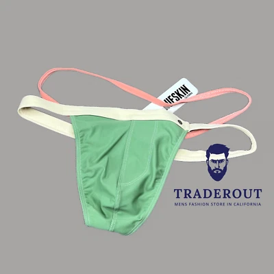 Rufskin Hombres Verde Valero Doble Cintura Natación T-back Tanga Traje de Baño Talla L Foto 1 de 4