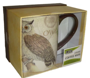 LANG Keramik Kaffeebecher Teetasse "EULE" 14 Unzen + Geschenkbox - Bild 1 von 5