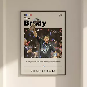 Tom Brady Poster, New England Patriots Druck Fan Geschenk, Brady NFL Druckkunst - Bild 1 von 10