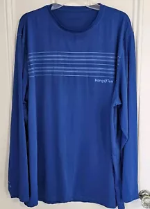 Hang Ten Men's XL Long Sleeve Shirt UPF 50+ Protection Sun Swim Beach Blue - Picture 1 of 6
