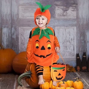 Pumpkin Halloween Costume Kids Toddler Size 2-4 Years Cosplay Pretend Play NIP - Picture 1 of 5