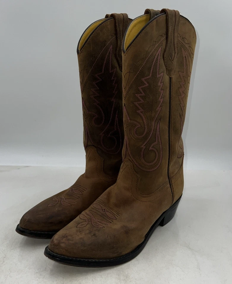 Smoky Mountain Boots Womens Sz 8.5 Round Toe Brown Leather Western - Image 1 of 4