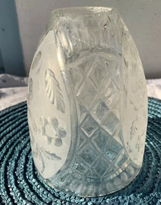 Antique Heavy Thick Pressed Glass Lamp Lighting Fixture Shade 6 1/2" Tall,3+ LB! - Picture 1 of 12