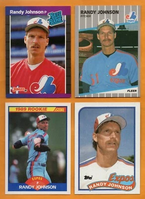 RANDY JOHNSON 1989 Montreal Expos 4 card ROOKIE lot NM - Image 1 of 2