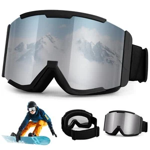 Ski Goggles Men Women & Youth Anti-Fog 100% UV Protection Snowboard Goggles M... - Picture 1 of 8