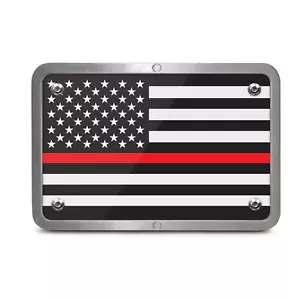 Thin Red Line American Flag (Firefighters) 2"x2" Billet Aluminum Hitch Cover - Picture 1 of 3