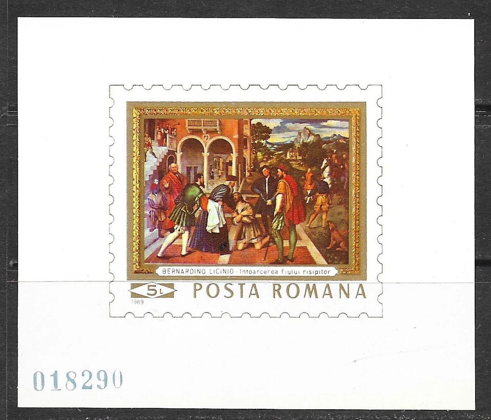 ROMANIA Sc 2130 NH SOUVENIR SHEET of 1969 - ART - Image 1 of 1
