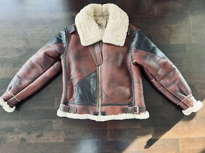 Aero Cuero USAAF Tipo B-3 Contrato No. 42-5110-P Chaqueta Bomber Piel de Oveja B3 Foto 1 de 4