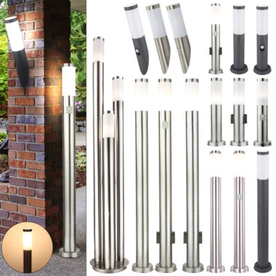 Außen Steh Wandlampe LED Garten Sockel Wegleuchte Steckdose Sensor Erdspieß IP44 - Bild 1 von 3