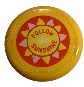 Follow The Sunshine Scheibe Frisbee gelb rot 9-7/8" Durchmesser 3 Unzen Neu - Bild 1 von 6