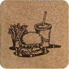 &#39;Fast Food Meal&#39; Square Cork Trivet / Pot Stand (TR00017055)