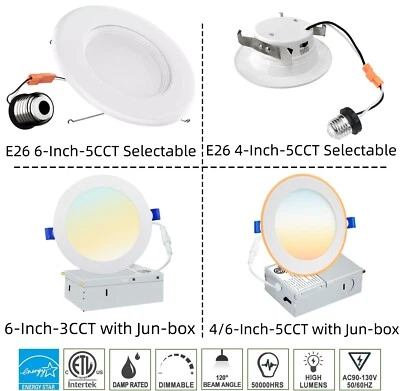4 Inch 6 Inch LED Recessed Light Canless Downlight Wafer Lighting,Dimmable 0-10V - Image 1 of 4
