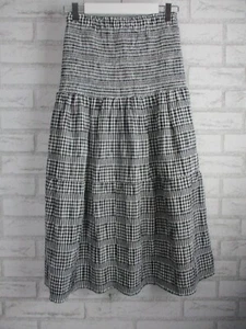 Witchery womens high waisted skirt fit & flared black white gingham 4 shirred - Picture 1 of 8