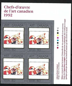 CANADA - SCOTT 1419 - VFNH - UR PLATE BLOCK - CANADIAN ART - 1992 - Picture 1 of 1