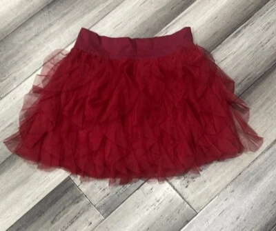 Gap Kids Girls Size 14-16 Red  TULLE LAYERED SKIRT ELASTIC WAIST CASCADING - Image 1 of 4