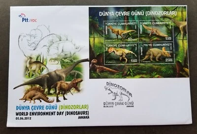 [SJ] Turkey World Environment Day Dinosaurs 2012 Prehistoric (FDC *limited - Image 1 of 4
