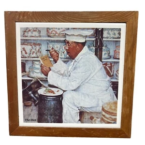 Norman Rockwell “How To Diet” Kitchen Art Picture Cooking Decor Trivet - Picture 1 of 2