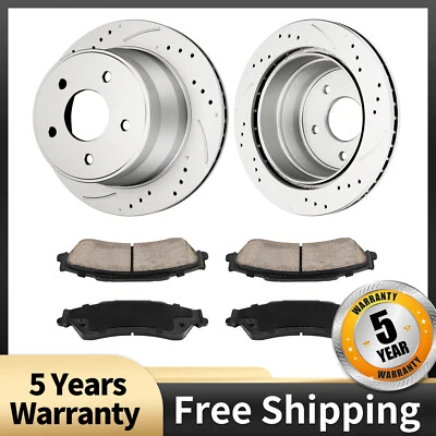 Rear Drilled Disc Rotors & Brake Pads for GMC Sonoma 1998-2003 Jimmy 1997-2001 - Image 1 of 4