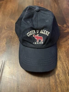 Coeur D’ Alene Idaho Hat Size Youth Adjustable Navy Blue and Red Moose - Picture 1 of 4