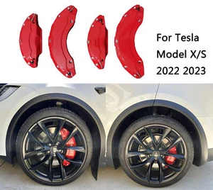 Brake Caliper Covers For Tesla Model S/X 2022-2025 Accessories With Letter Decal - Picture 1 of 9