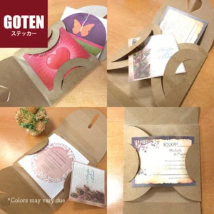Brown Kraft Paper CD DVD Heart Wedding Baby Shower 13cm Square Envelopes (12pcs) - Picture 1 of 4