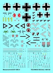 Messerschmitt Bf 109E-4 1940-41 - 48013 - decals - Picture 1 of 2