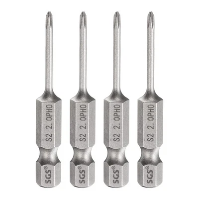 4 peças chave de fenda PH0 Phillips bit 1/4" haste sextavada 2" comprimento 0,08" haste magnética - Imagem 1 de 4