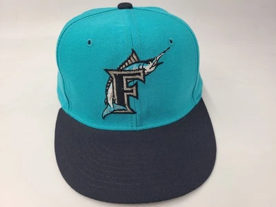 复古佛罗里达马林鱼队 New Era 59Fifty Pro 型号贴合 6 5/8 帽子羊毛 MLB — 第 1/4 张图片