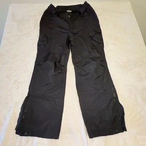 Duluth Snow Pants Mens L 31 Black Insulated Nylon Rain Waterproof Leg Zip Warm - Picture 1 of 15
