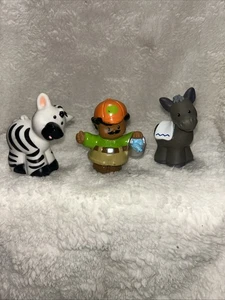 Fisher-Price Little People Zebra Donkey and Zoo Keeper Lot of 3 - Picture 1 of 3