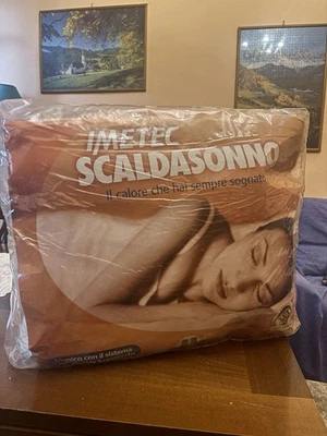 Scaldasonno matrimoniale Imetec lana merino nuovo doppio comando Electro Block - Immagine 1 di 3