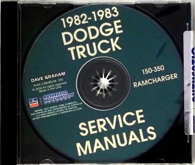 1982 1983 Dodge Truck Ramcharger Shop Repair Service Manual D/W 150 250 350 CD - Image 1 of 3
