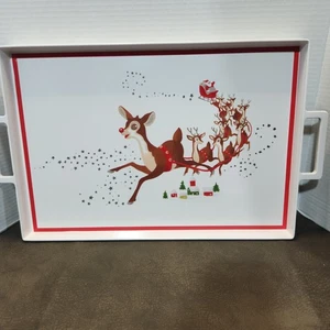Pottery Barn Kids Rudolph Red Nosed Reindeer Melamine Serving Tray - Picture 1 of 10